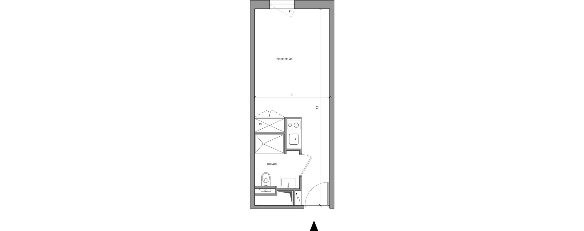 Studio meubl&eacute; de 22,00 m2 &agrave; Roissy-En-France Centre