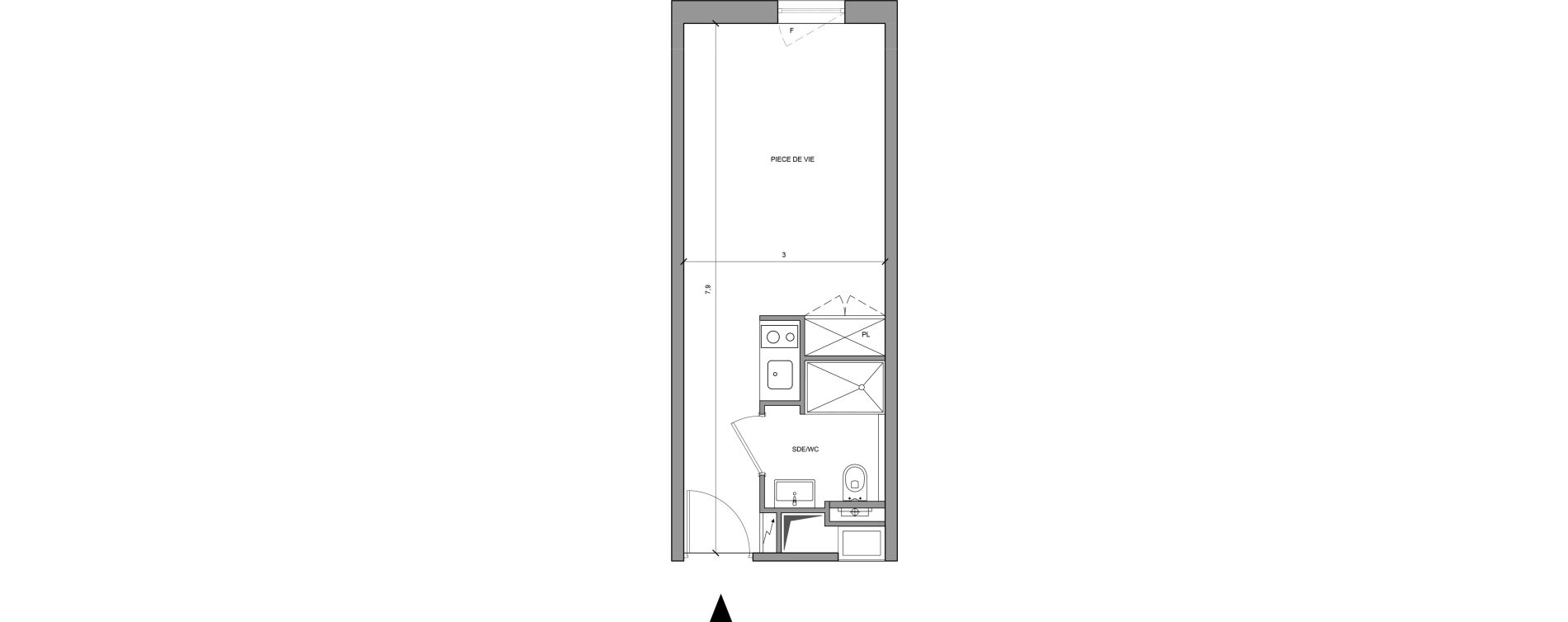 Studio meubl&eacute; de 22,00 m2 &agrave; Roissy-En-France Centre