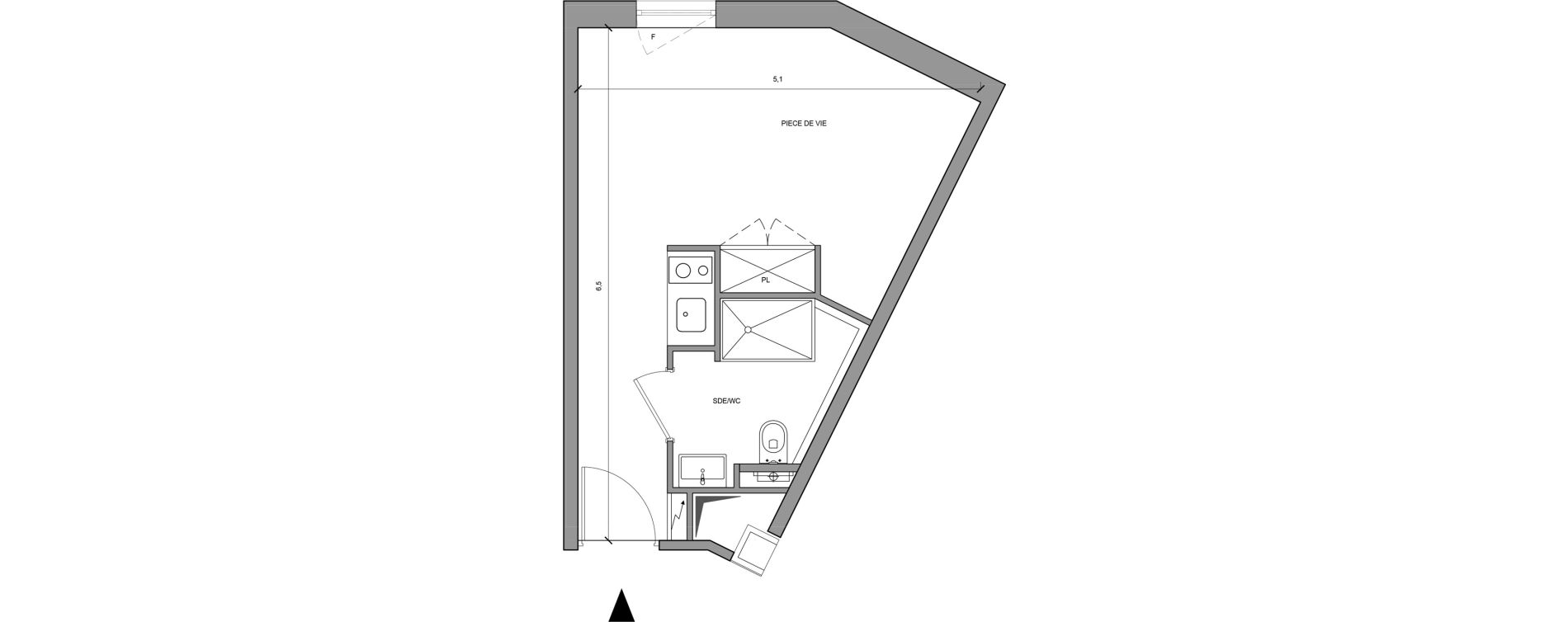 Studio meubl&eacute; de 23,00 m2 &agrave; Roissy-En-France Centre