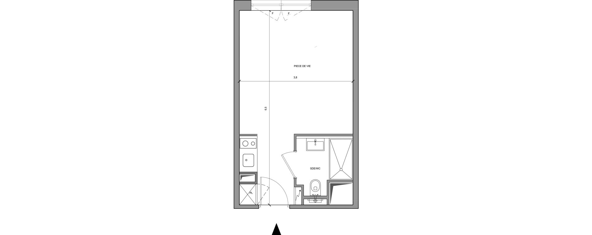 Studio meubl&eacute; de 23,00 m2 &agrave; Roissy-En-France Centre