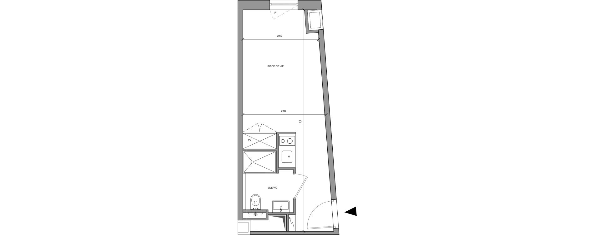 Studio meubl&eacute; de 21,00 m2 &agrave; Roissy-En-France Centre