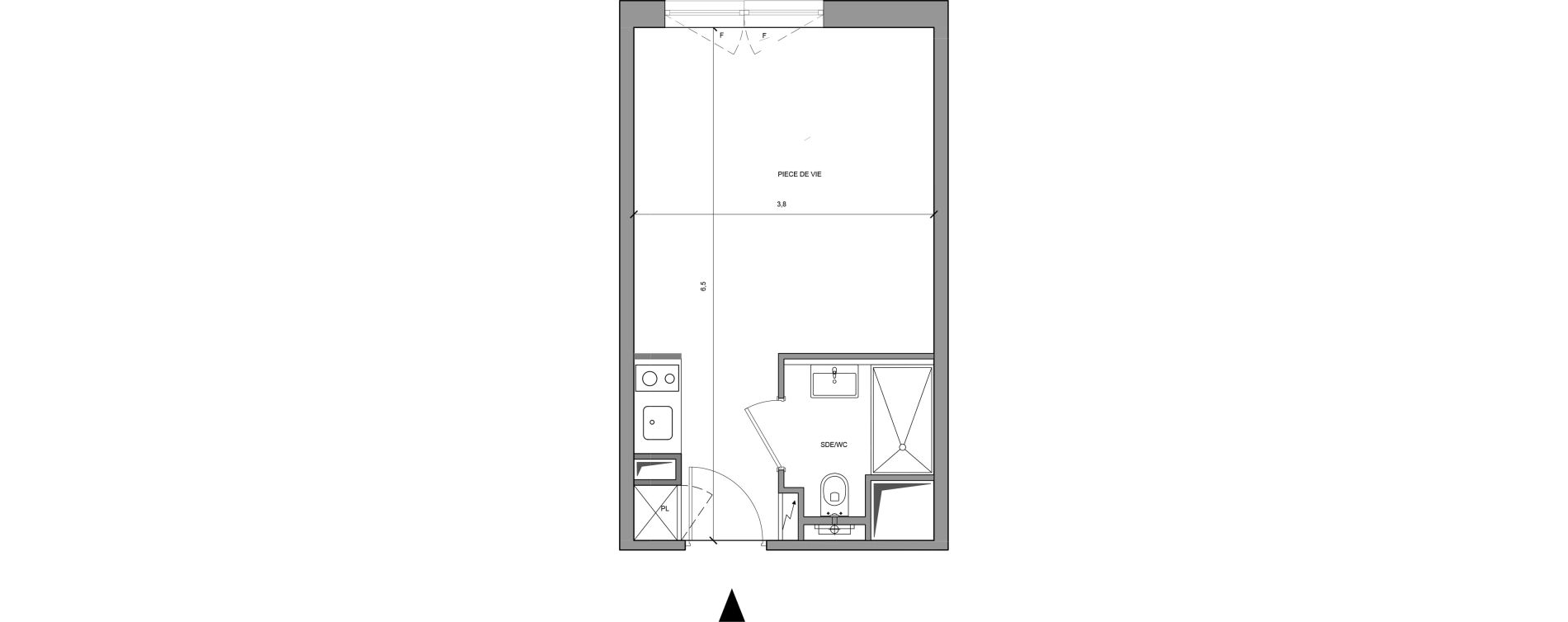 Studio meubl&eacute; de 23,00 m2 &agrave; Roissy-En-France Centre