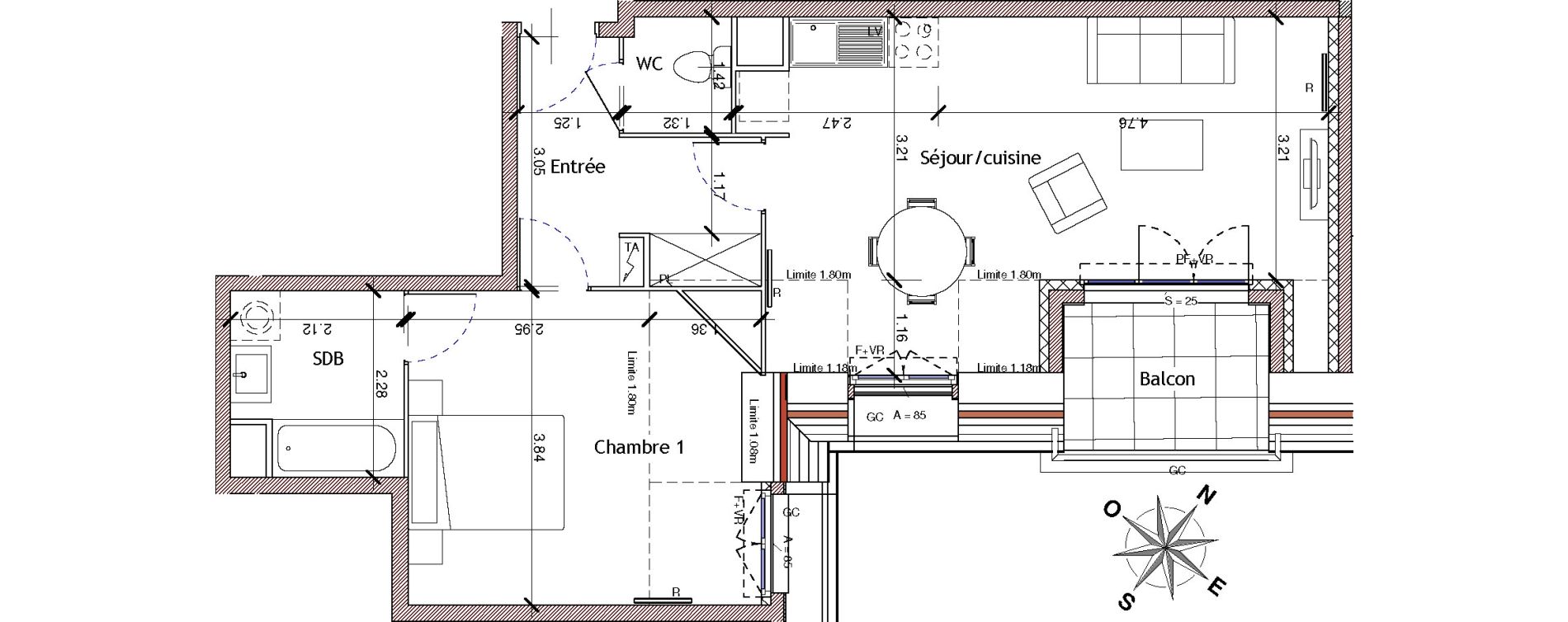 Appartement T2 de 50,03 m2 &agrave; Saint-Leu-La-For&ecirc;t Centre