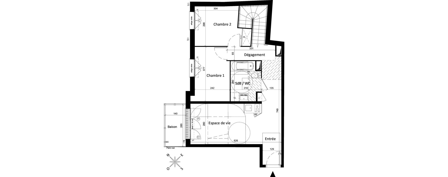 Duplex T4 de 84,05 m2 &agrave; Saint-Leu-La-For&ecirc;t Centre