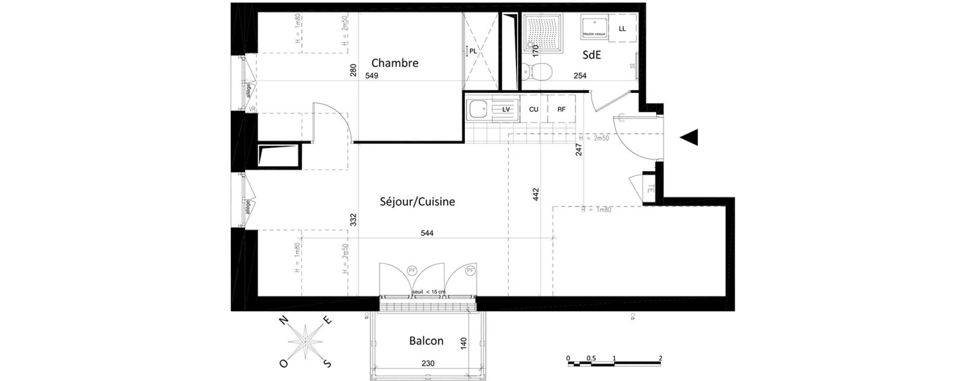 Appartement T2 de 43,88 m2 &agrave; Saint-Leu-La-For&ecirc;t Centre
