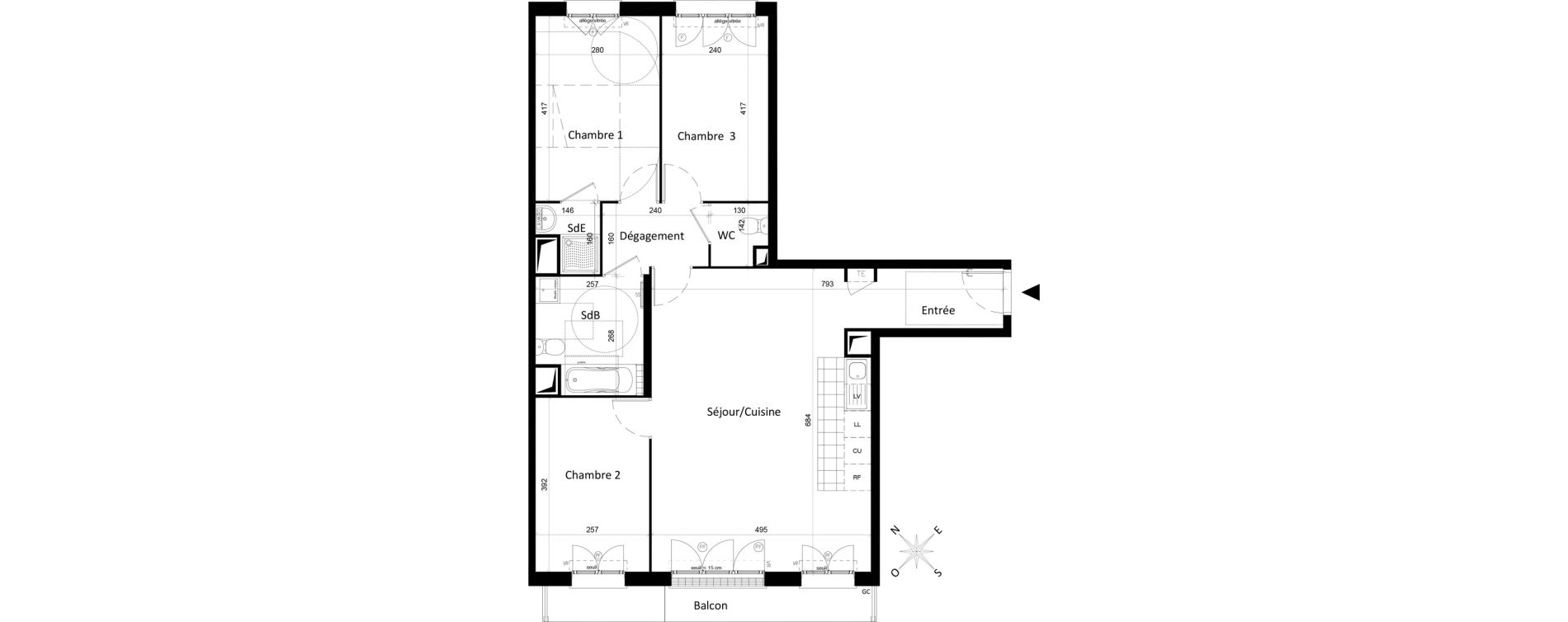 Appartement T4 de 82,44 m2 &agrave; Saint-Leu-La-For&ecirc;t Centre