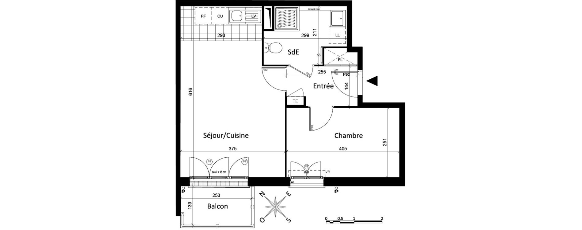Appartement T2 de 40,97 m2 &agrave; Saint-Leu-La-For&ecirc;t Centre