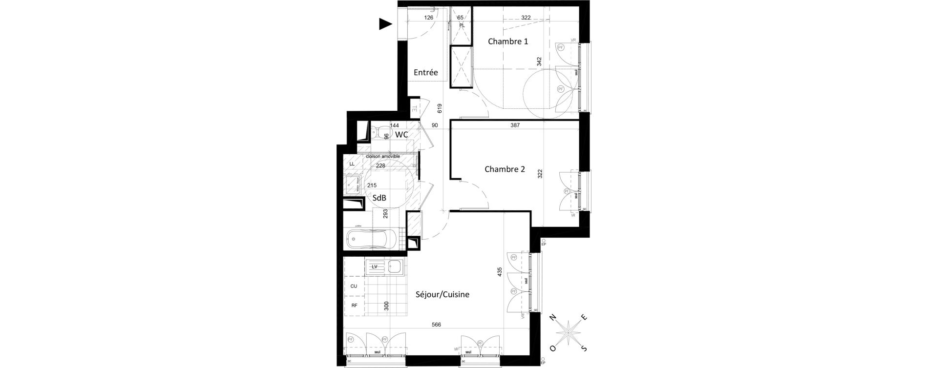 Appartement T3 de 60,22 m2 &agrave; Saint-Leu-La-For&ecirc;t Centre