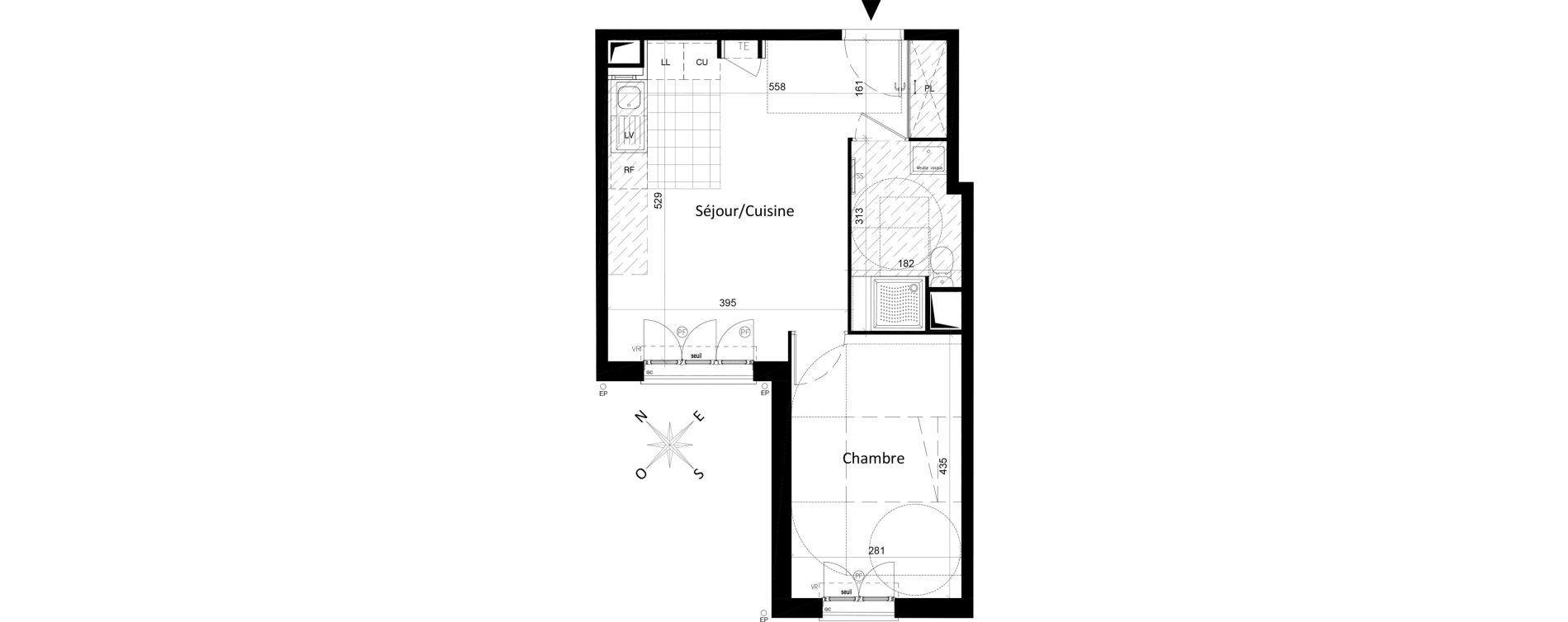 Appartement T2 de 39,59 m2 &agrave; Saint-Leu-La-For&ecirc;t Centre