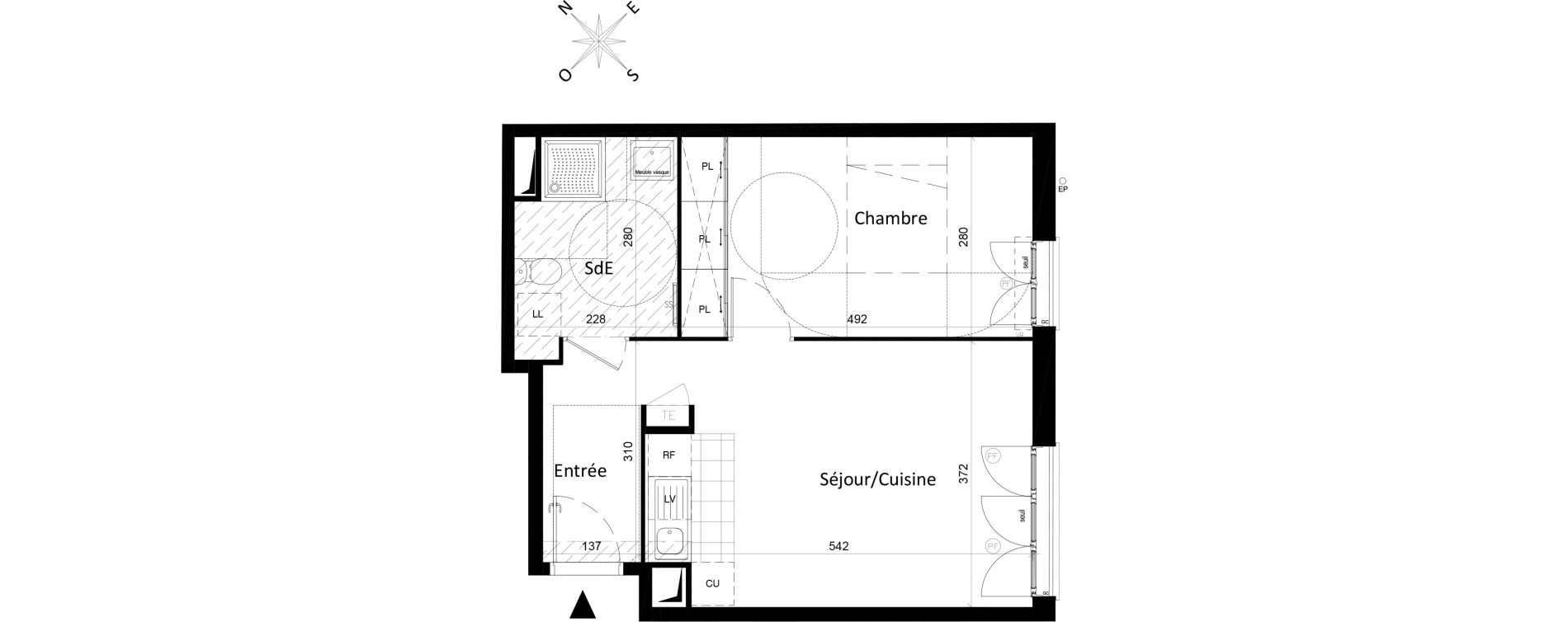 Appartement T2 de 43,75 m2 &agrave; Saint-Leu-La-For&ecirc;t Centre