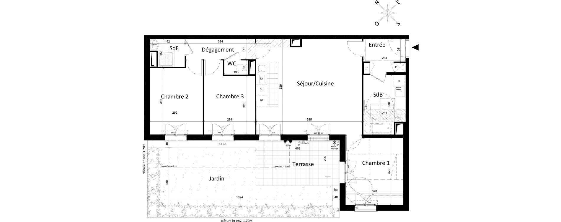 Appartement T4 de 83,49 m2 &agrave; Saint-Leu-La-For&ecirc;t Centre
