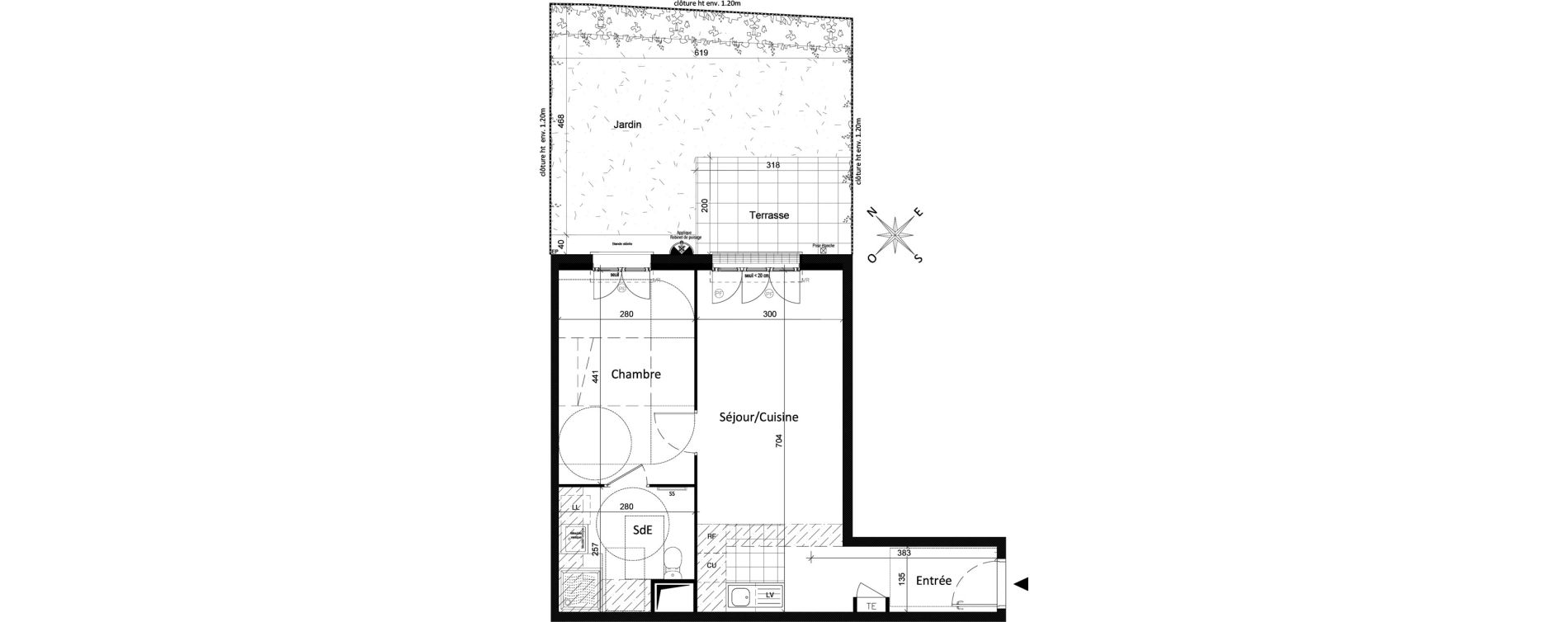 Appartement T2 de 44,12 m2 à Saint-Leu-La-Forêt Centre
