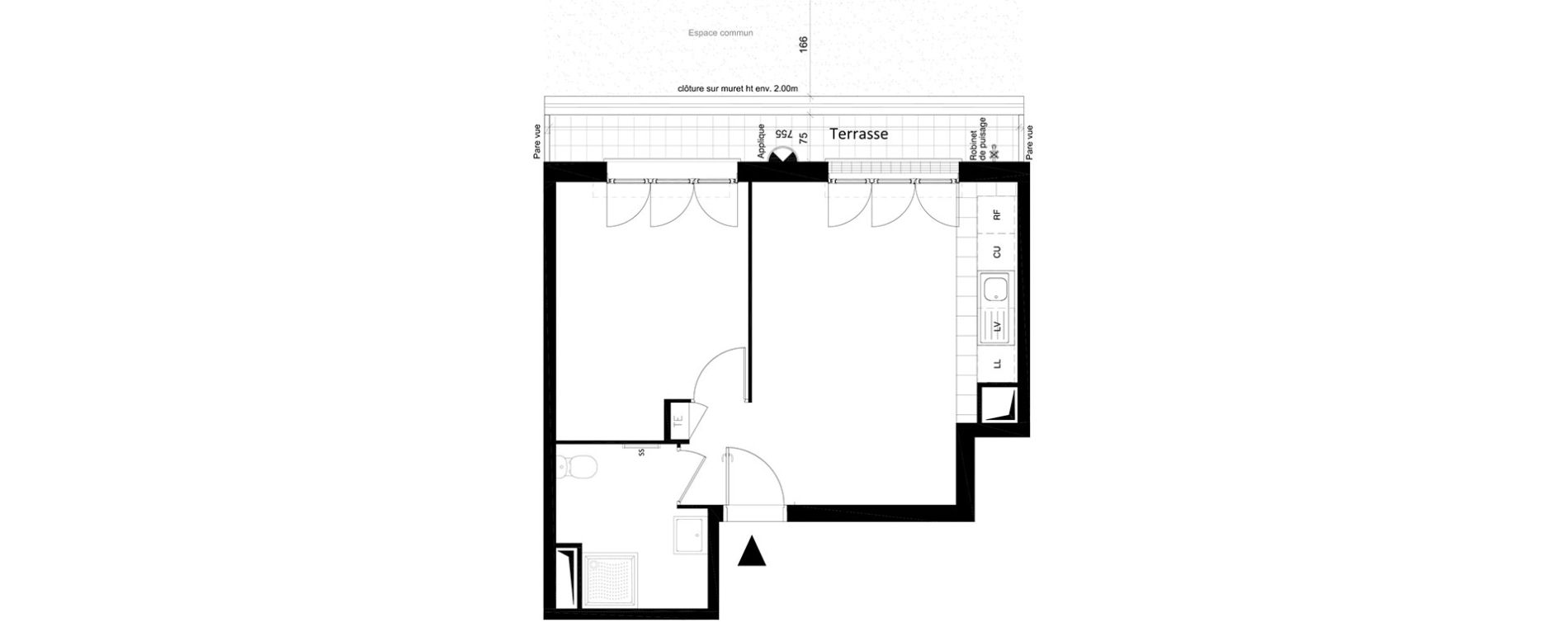 Appartement T2 de 39,89 m2 &agrave; Saint-Leu-La-For&ecirc;t Centre
