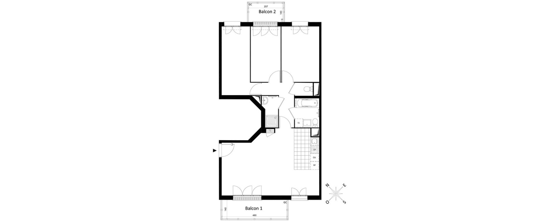 Appartement T4 de 77,09 m2 &agrave; Saint-Leu-La-For&ecirc;t Centre