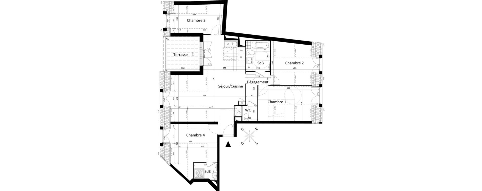 Appartement T5 de 98,06 m2 &agrave; Saint-Leu-La-For&ecirc;t Centre