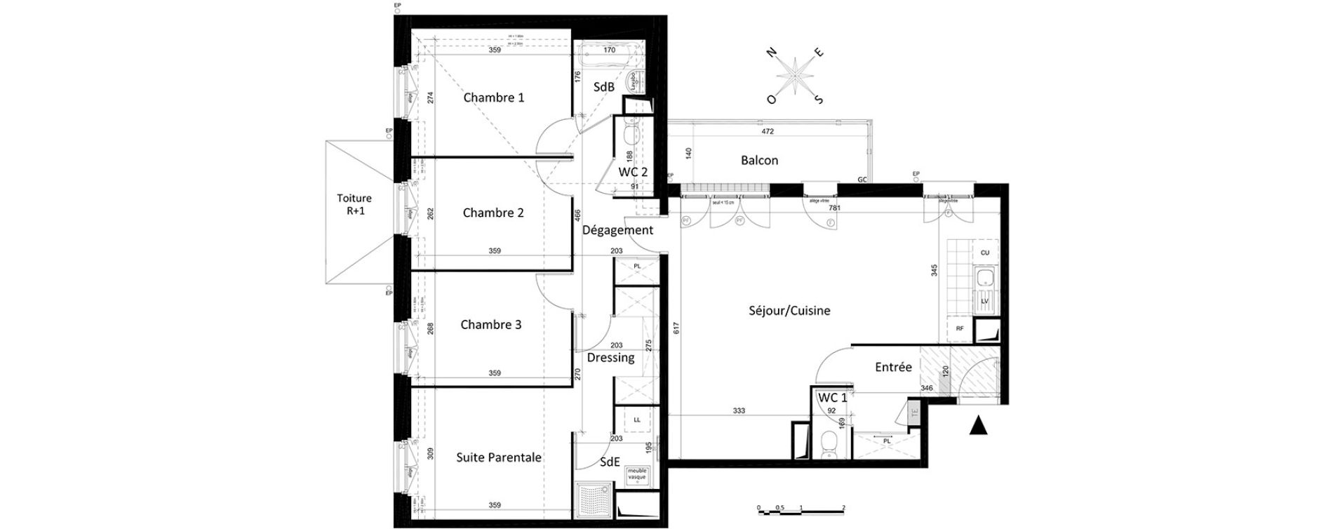 Appartement T5 de 105,22 m2 &agrave; Saint-Leu-La-For&ecirc;t Centre