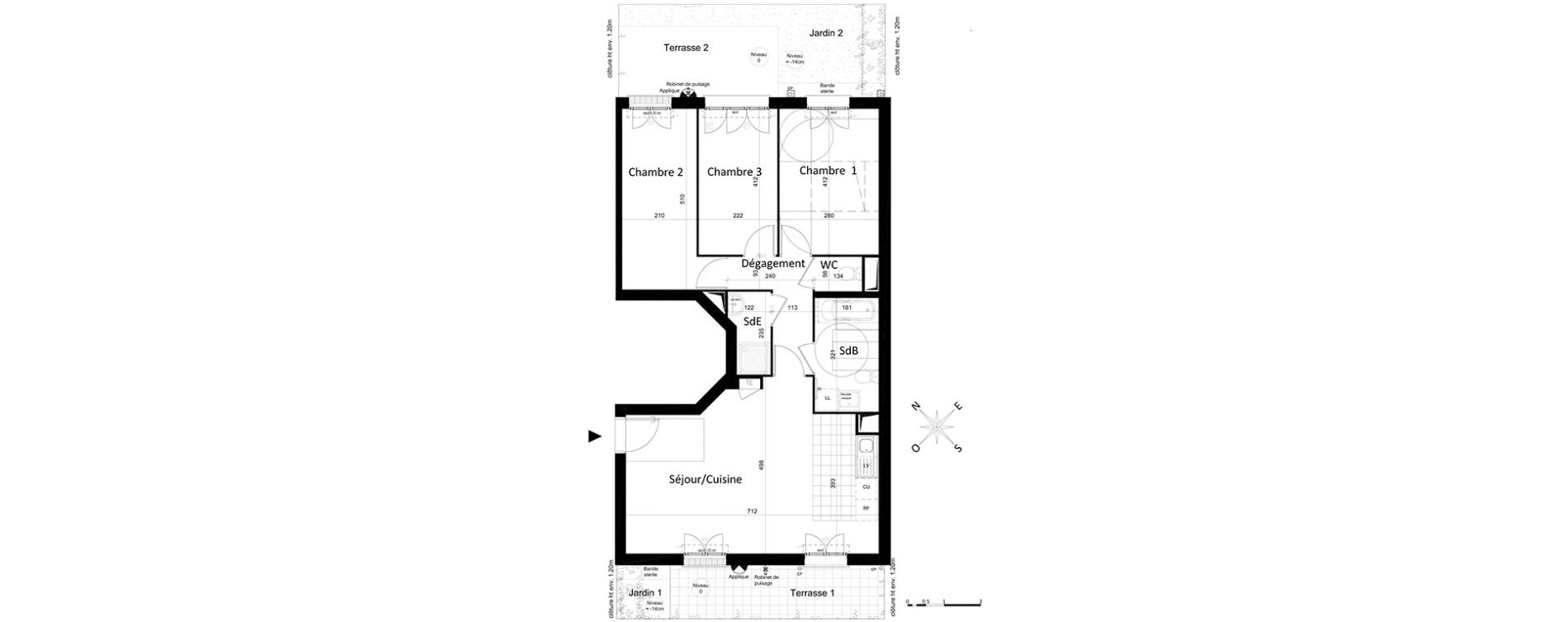 Appartement T4 de 76,68 m2 &agrave; Saint-Leu-La-For&ecirc;t Centre