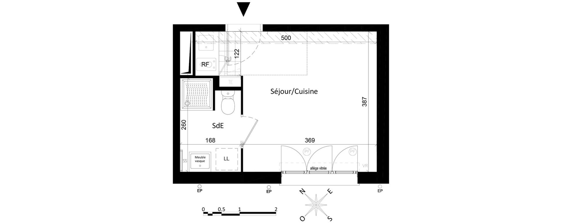 Appartement T1 de 19,94 m2 &agrave; Saint-Leu-La-For&ecirc;t Centre