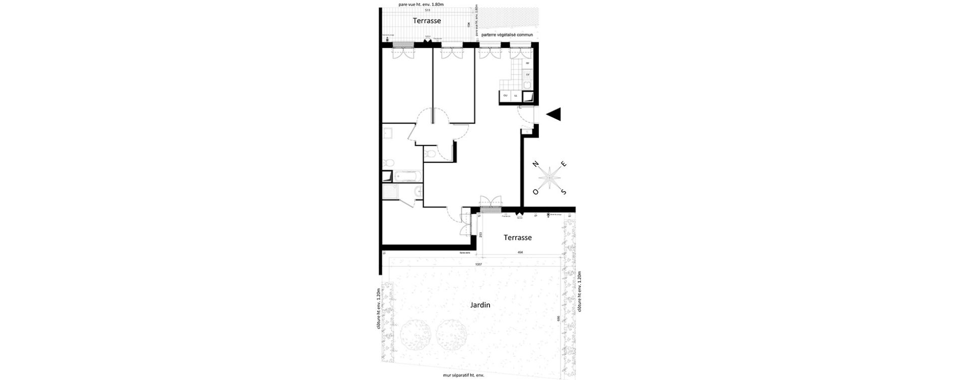 Appartement T4 de 80,32 m2 &agrave; Saint-Leu-La-For&ecirc;t Centre