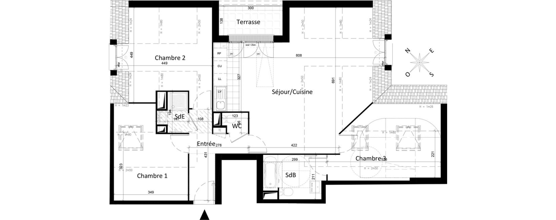 Appartement T4 de 86,60 m2 à Saint-Leu-La-Forêt Centre