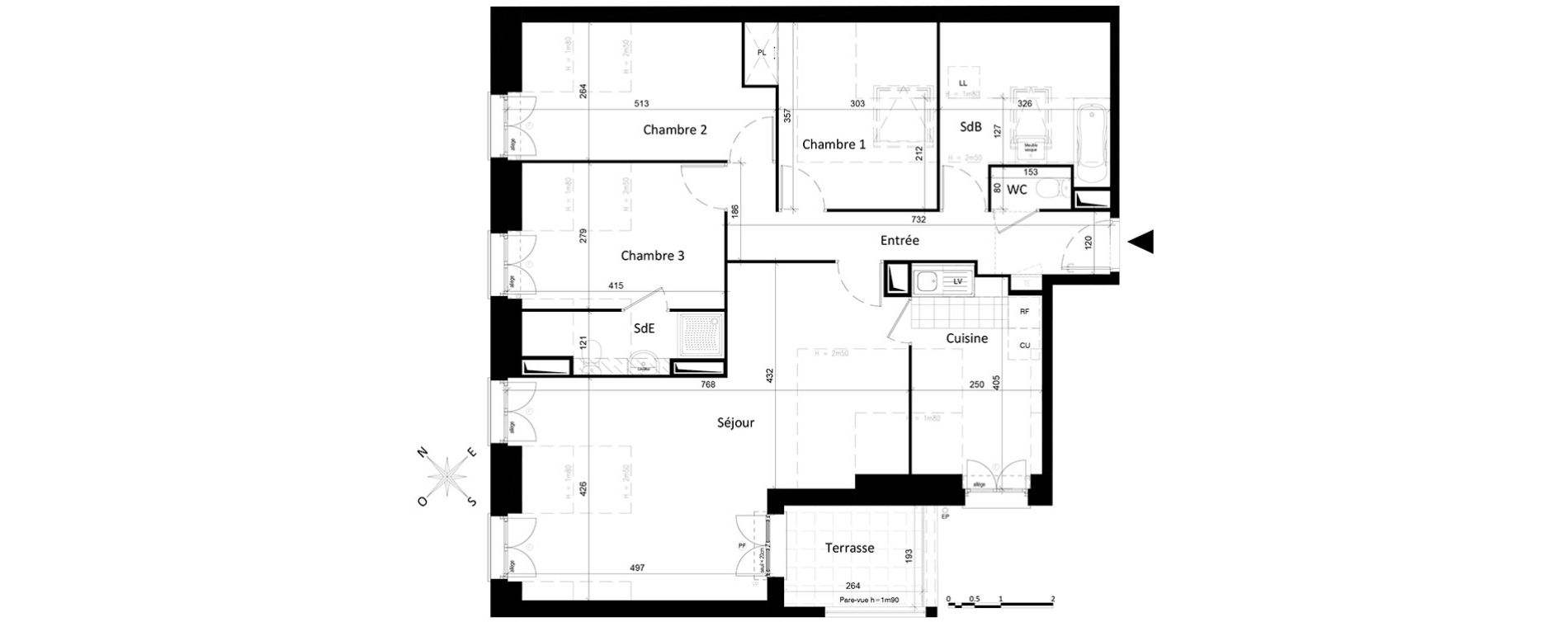 Appartement T4 de 86,99 m2 &agrave; Saint-Leu-La-For&ecirc;t Centre