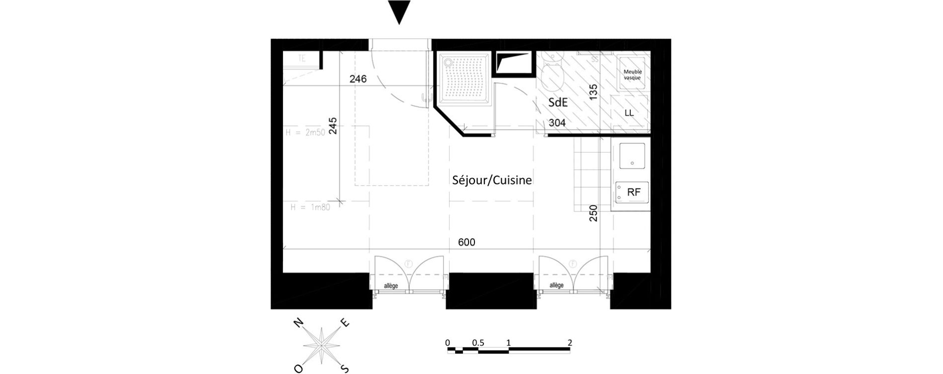 Appartement T1 de 17,96 m2 &agrave; Saint-Leu-La-For&ecirc;t Centre