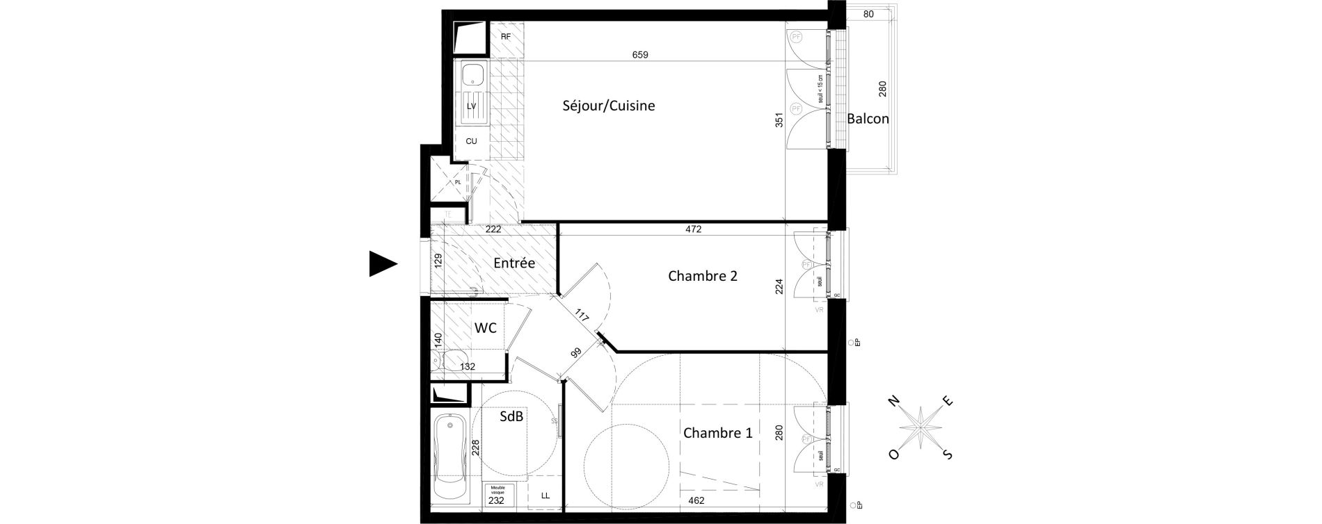 Appartement T3 de 57,42 m2 &agrave; Saint-Leu-La-For&ecirc;t Centre