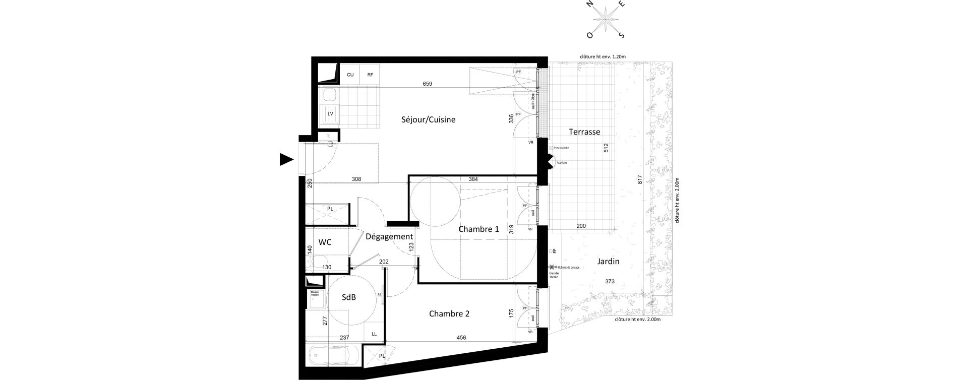 Appartement T3 de 59,25 m2 &agrave; Saint-Leu-La-For&ecirc;t Centre