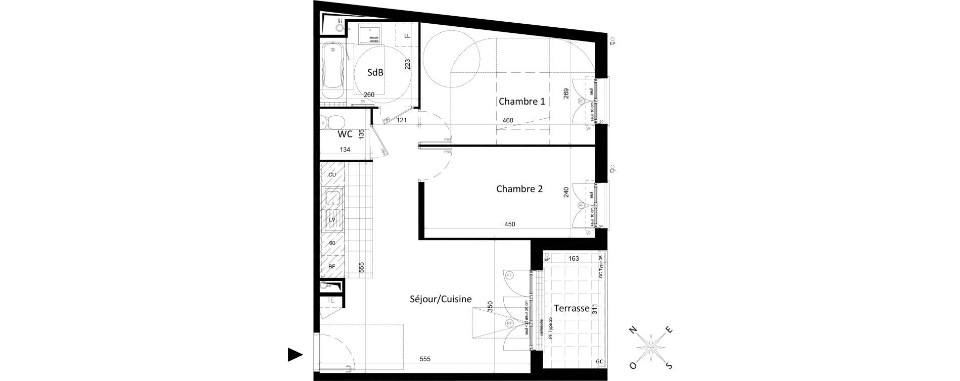 Appartement T3 de 57,69 m2 &agrave; Saint-Leu-La-For&ecirc;t Centre