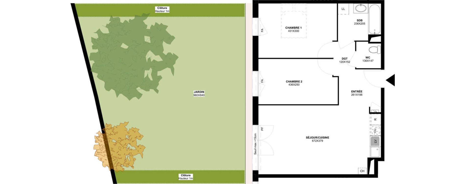 Appartement T3 de 60,97 m2 &agrave; Saint-Martin-Du-Tertre Centre