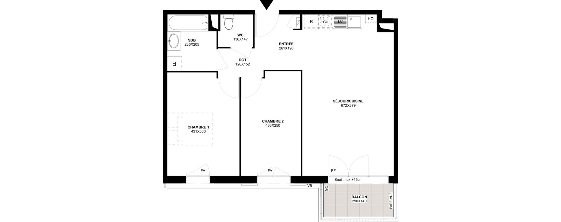 Appartement T3 de 61,13 m2 &agrave; Saint-Martin-Du-Tertre Centre