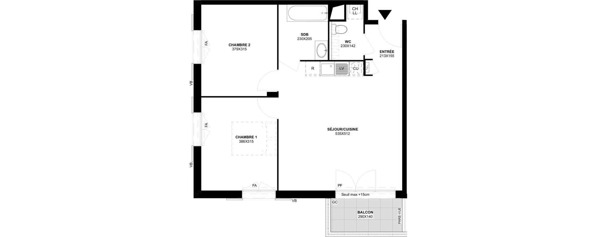 Appartement T3 de 61,12 m2 &agrave; Saint-Martin-Du-Tertre Centre