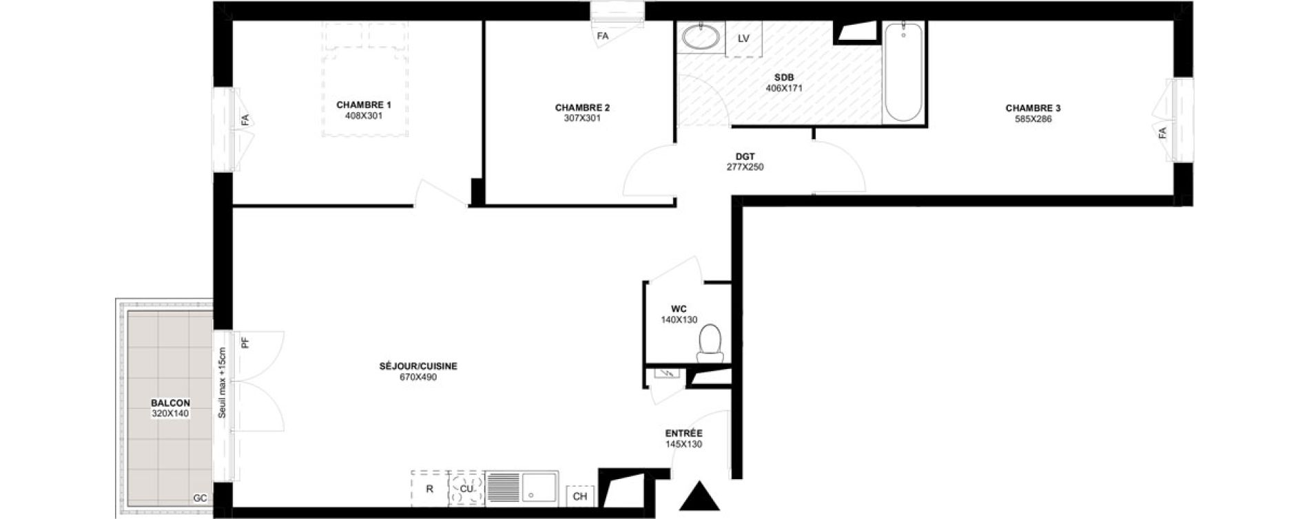 Appartement T4 de 82,08 m2 &agrave; Saint-Martin-Du-Tertre Centre