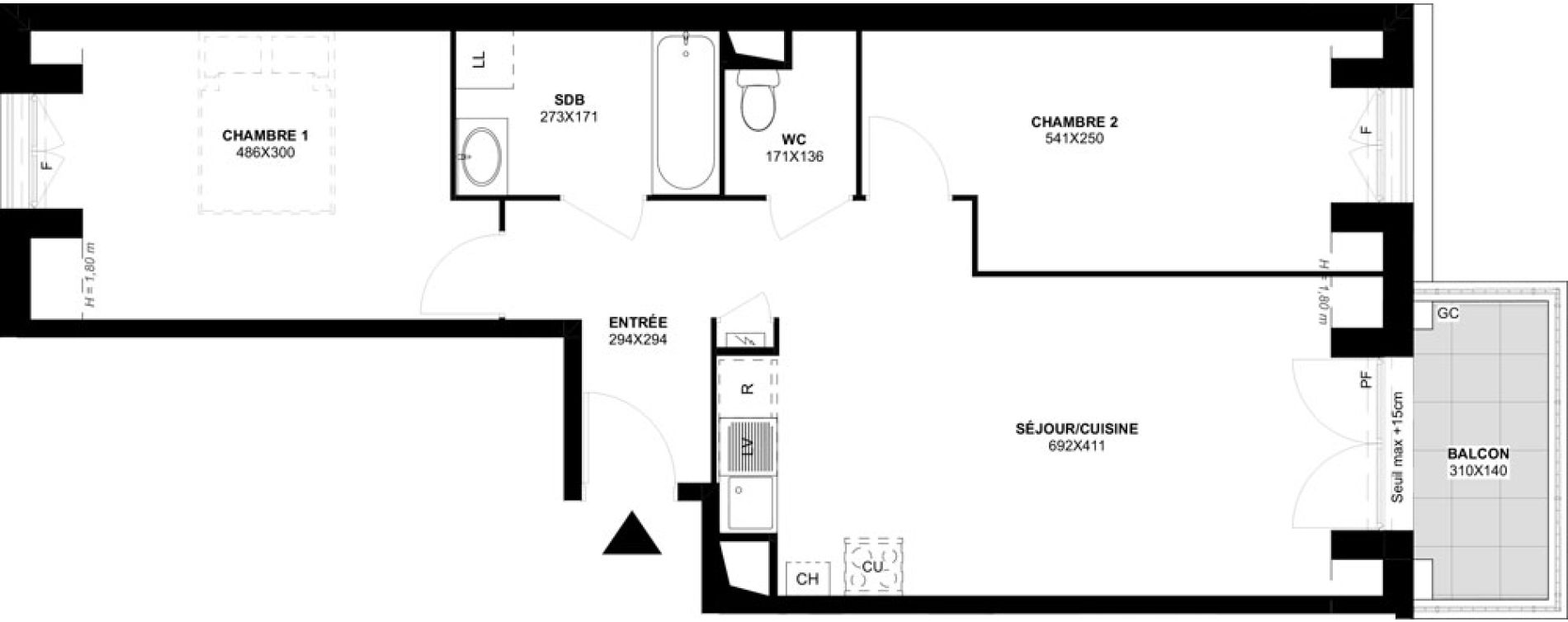 Appartement T3 de 59,93 m2 &agrave; Saint-Martin-Du-Tertre Centre