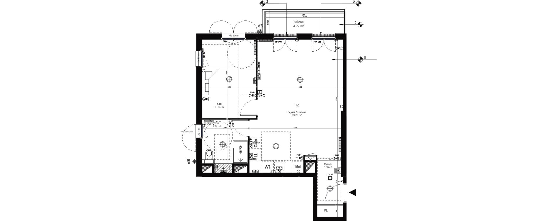 Appartement T2 de 54,36 m2 &agrave; Saint-Prix Centre