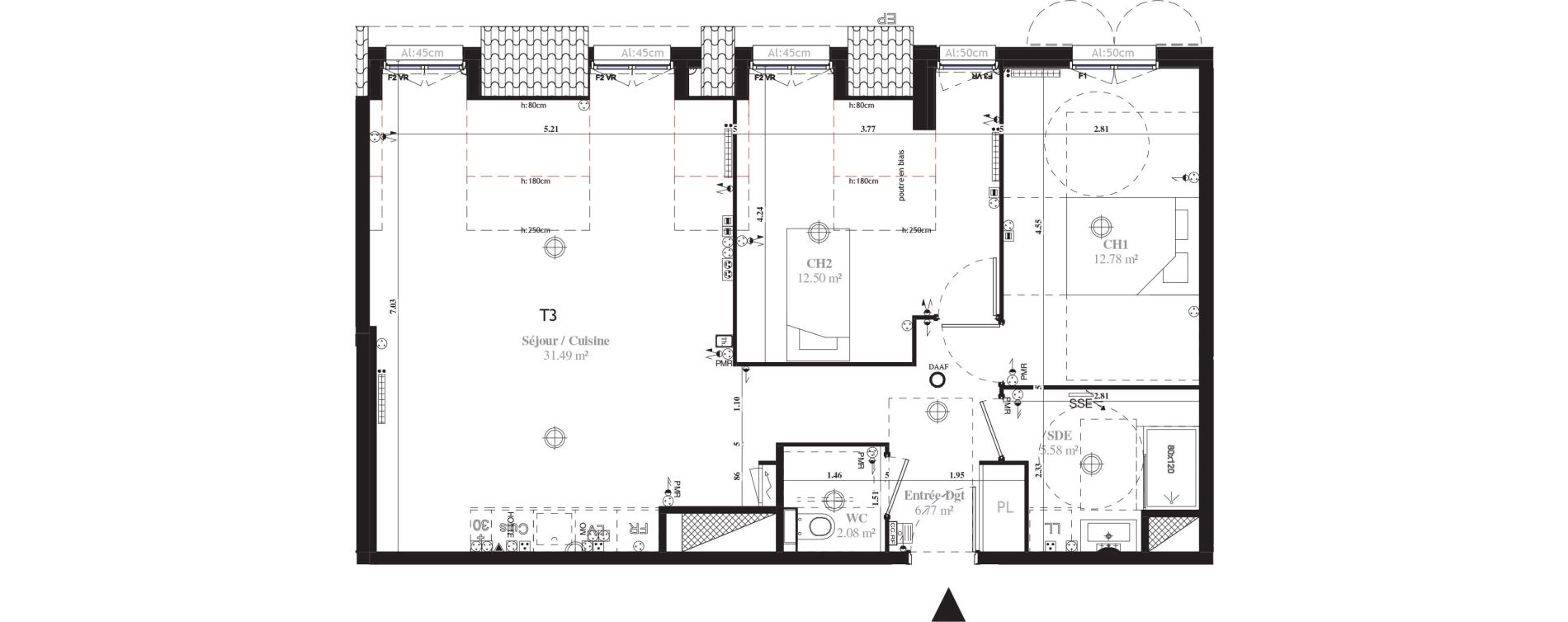 Appartement T3 de 72,02 m2 &agrave; Saint-Prix Centre