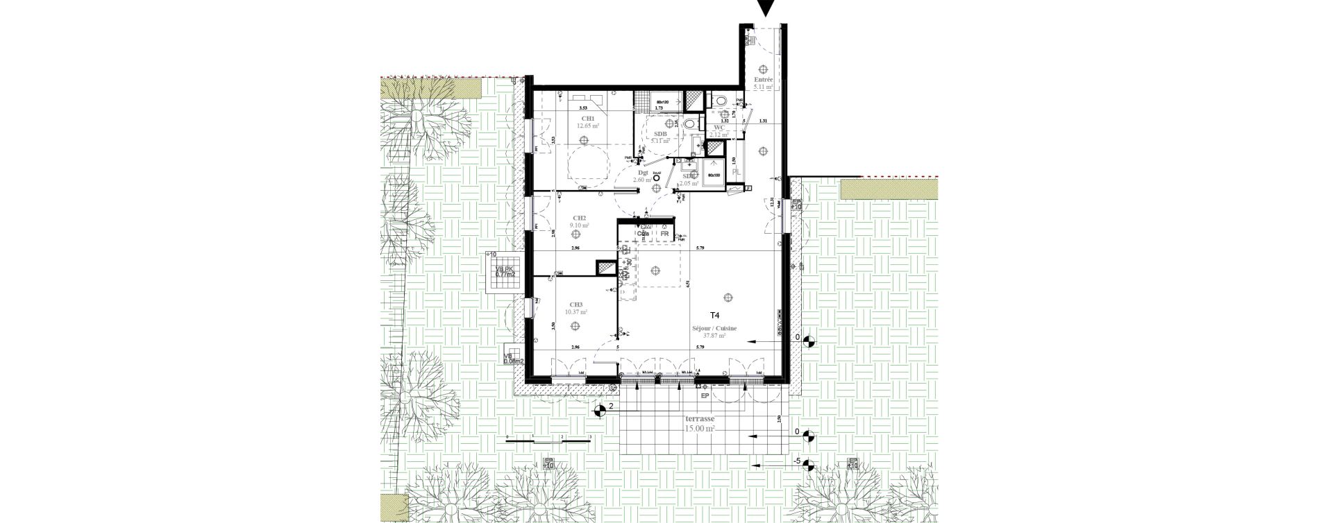 Appartement T4 de 87,94 m2 &agrave; Saint-Prix Centre