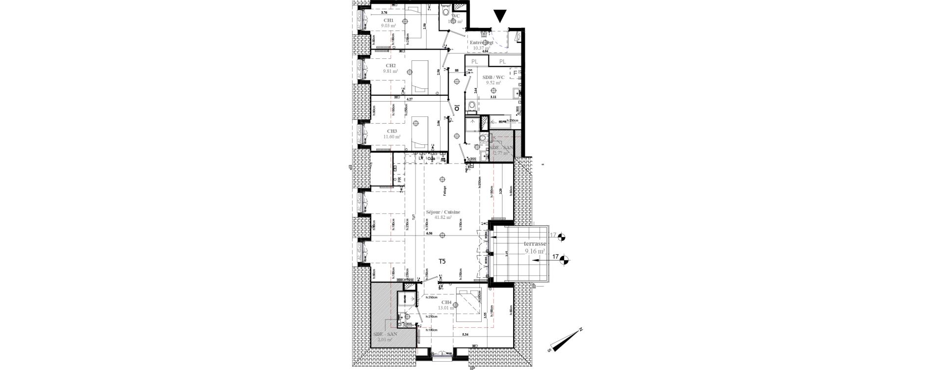 Appartement T5 de 113,77 m2 &agrave; Saint-Prix Centre
