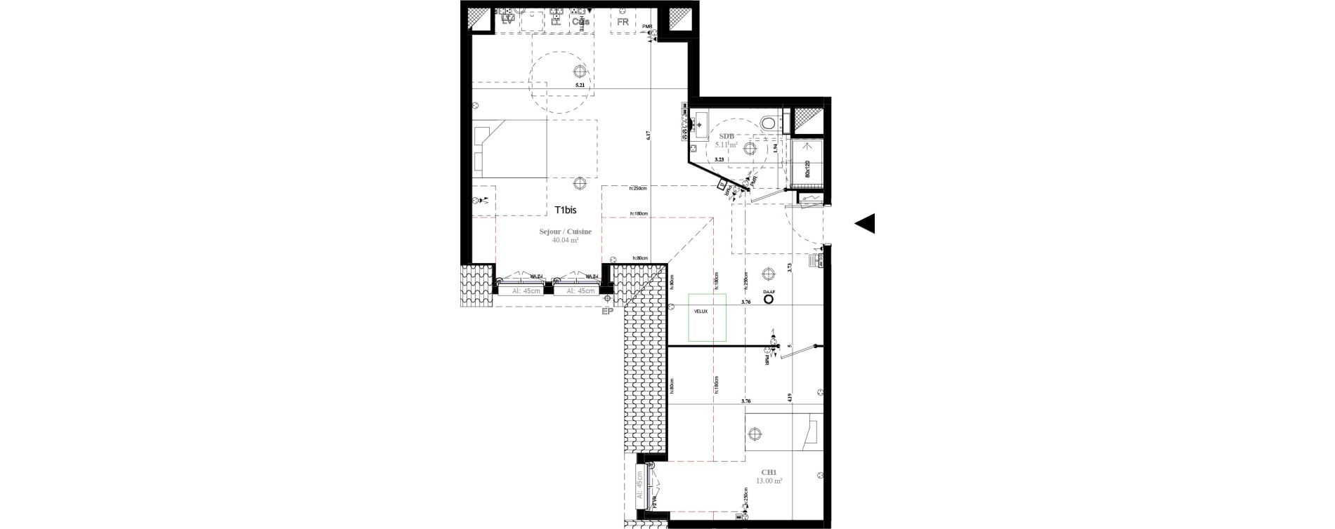 Appartement T1 de 58,16 m2 &agrave; Saint-Prix Centre