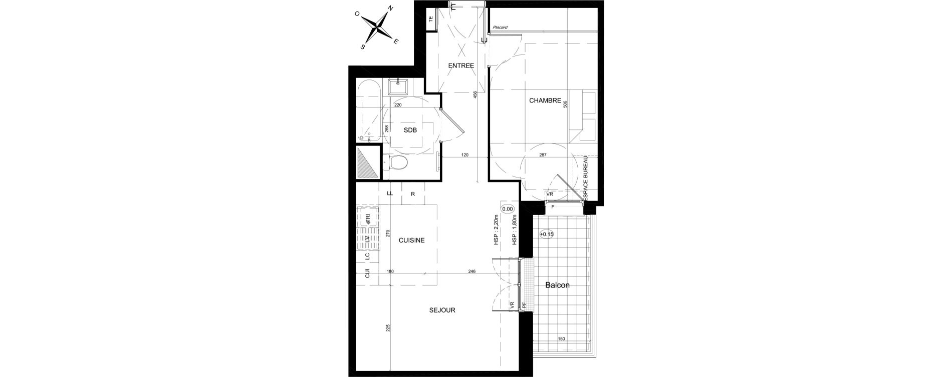Appartement T2 de 46,16 m2 &agrave; Saint-Witz Centre