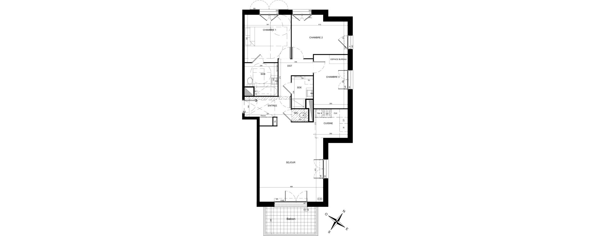 Appartement T4 de 85,12 m2 &agrave; Saint-Witz Centre