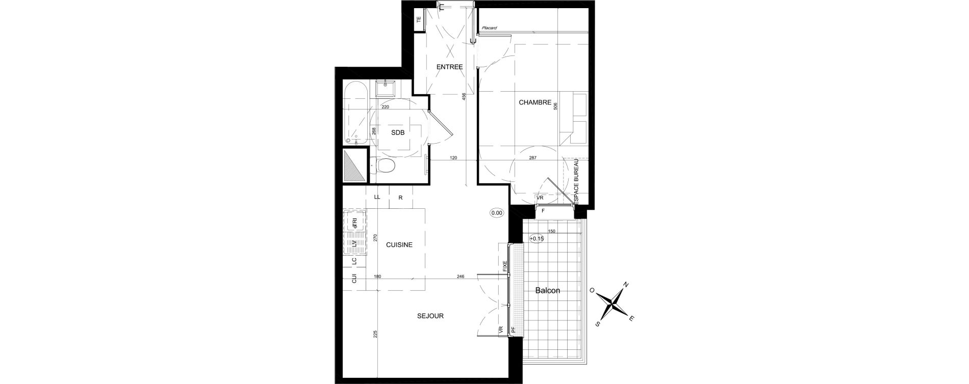 Appartement T2 de 46,16 m2 &agrave; Saint-Witz Centre