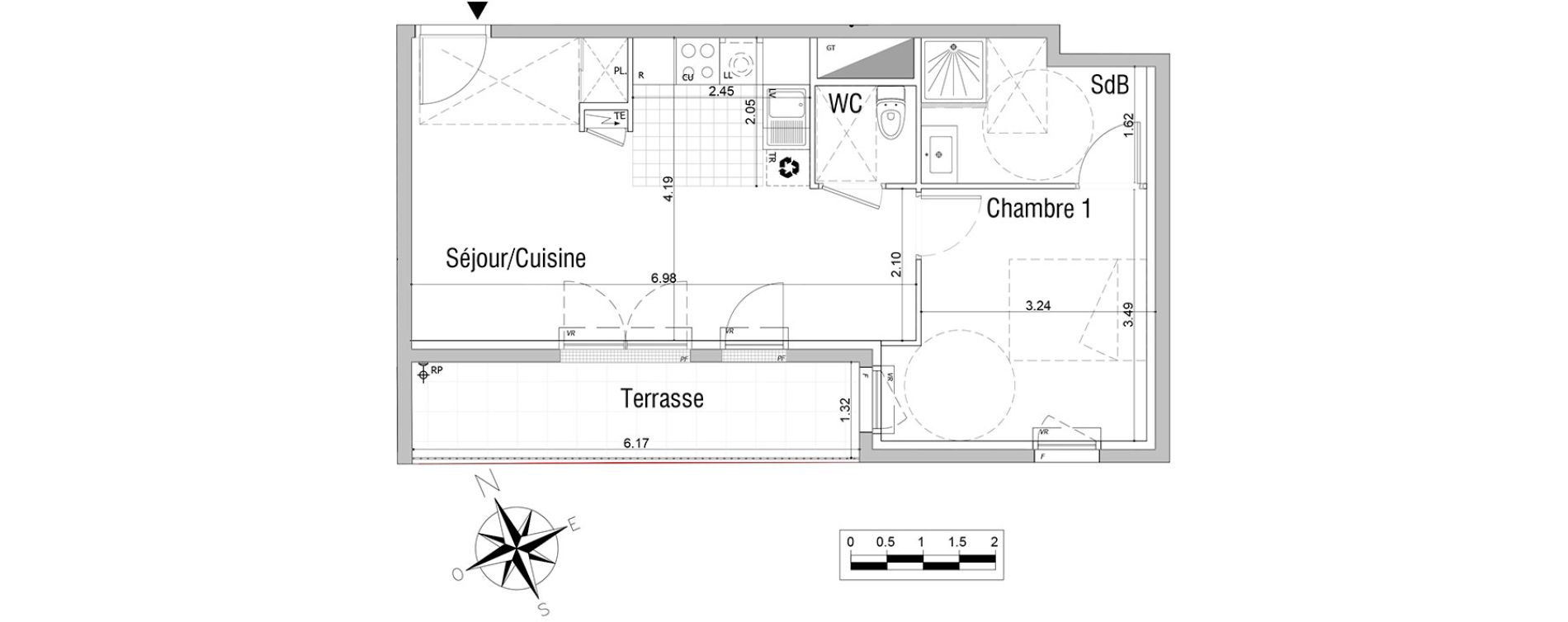 Appartement T2 de 45,12 m2 &agrave; Sannois Centre
