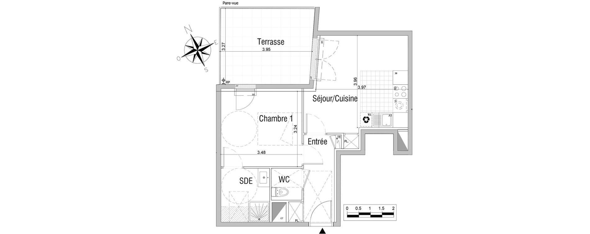 Appartement T2 de 40,83 m2 &agrave; Sannois Centre