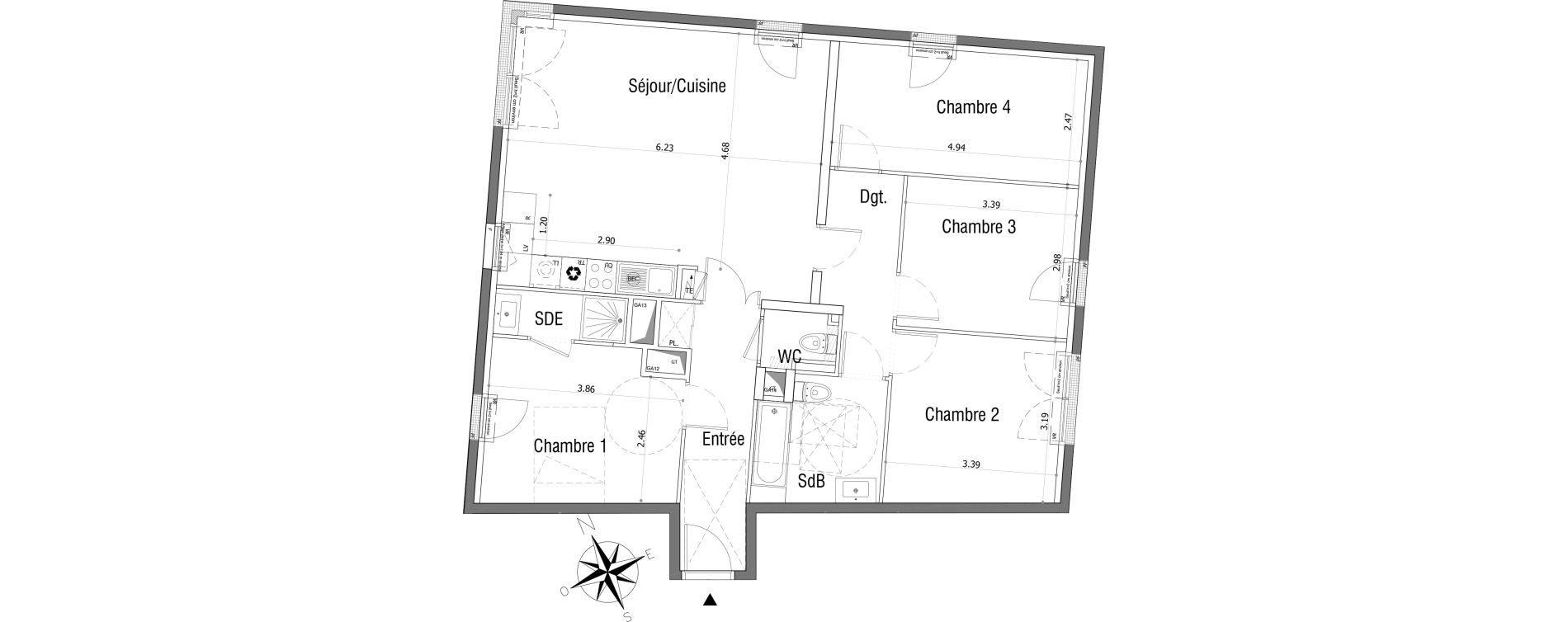 Appartement T5 de 100,81 m2 &agrave; Sannois Centre
