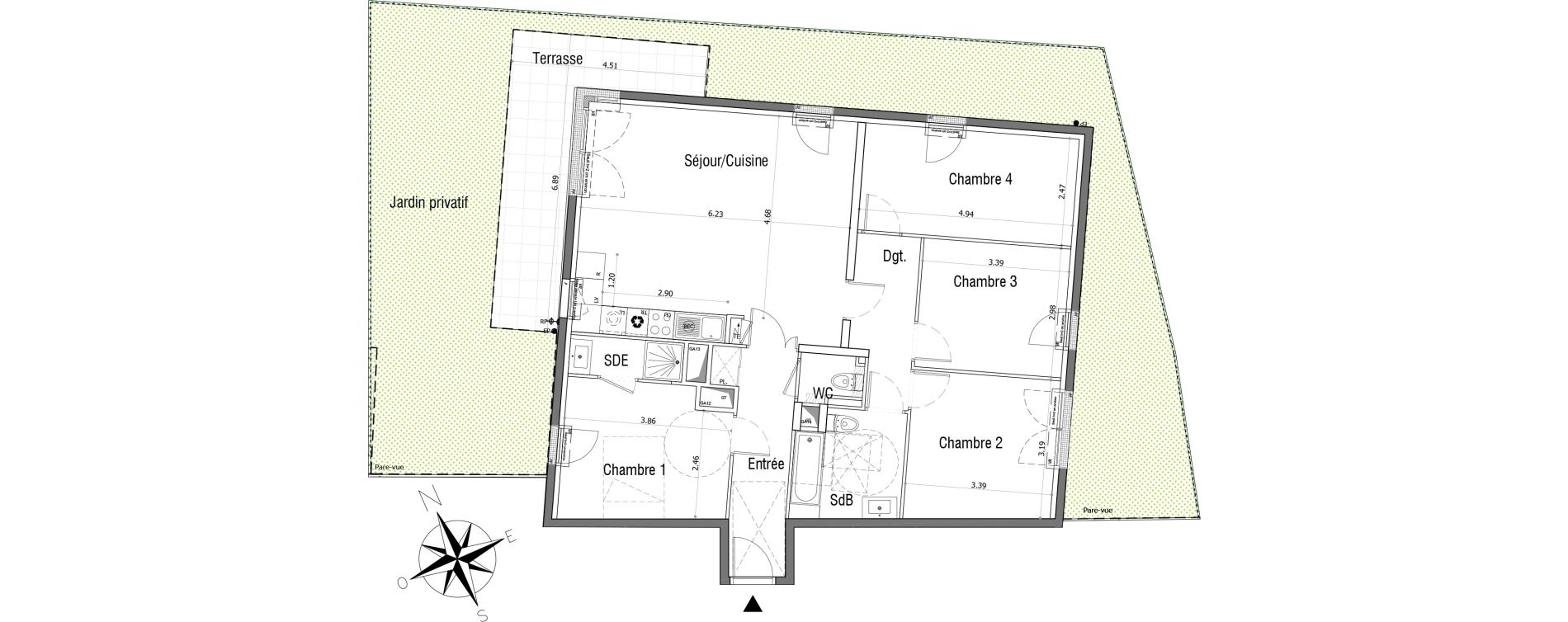 Appartement T5 de 100,81 m2 &agrave; Sannois Centre