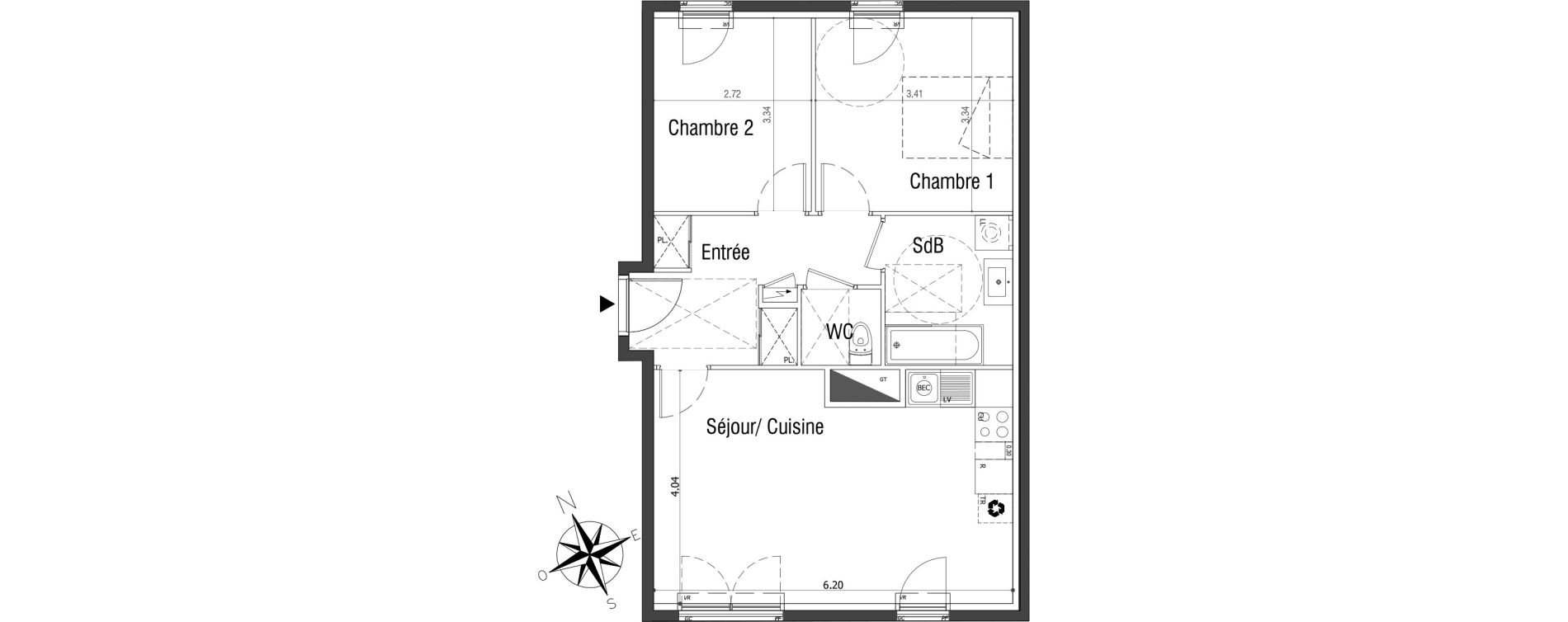 Appartement T3 de 60,52 m2 &agrave; Sannois Centre