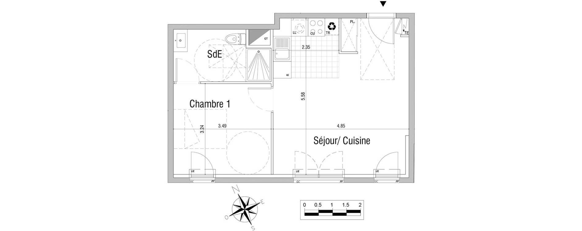Appartement T2 de 43,75 m2 &agrave; Sannois Centre