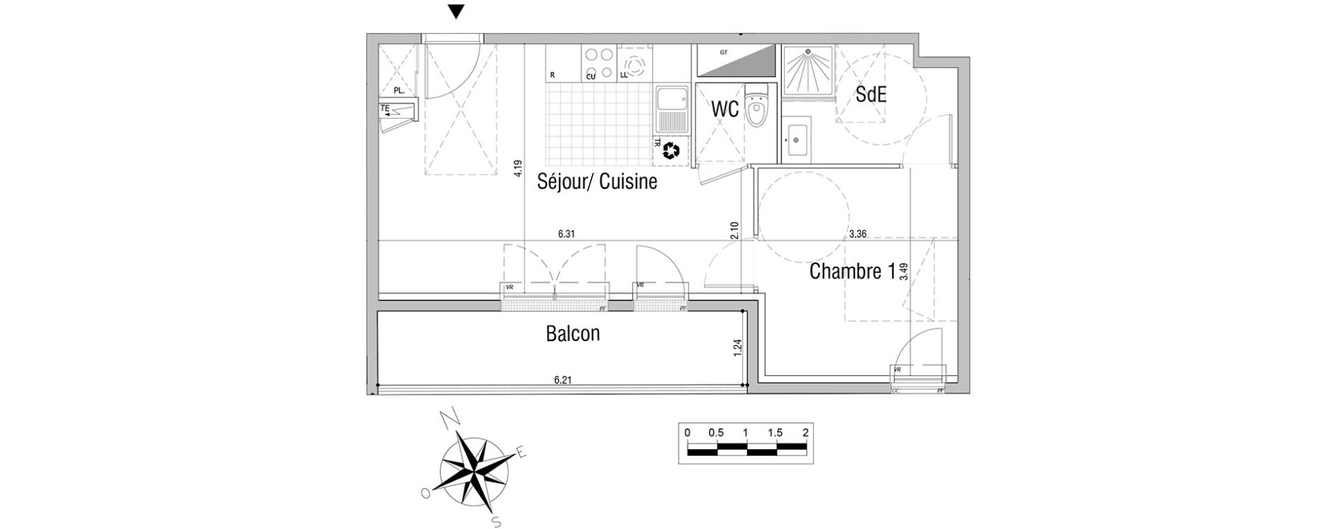 Appartement T2 de 43,12 m2 &agrave; Sannois Centre