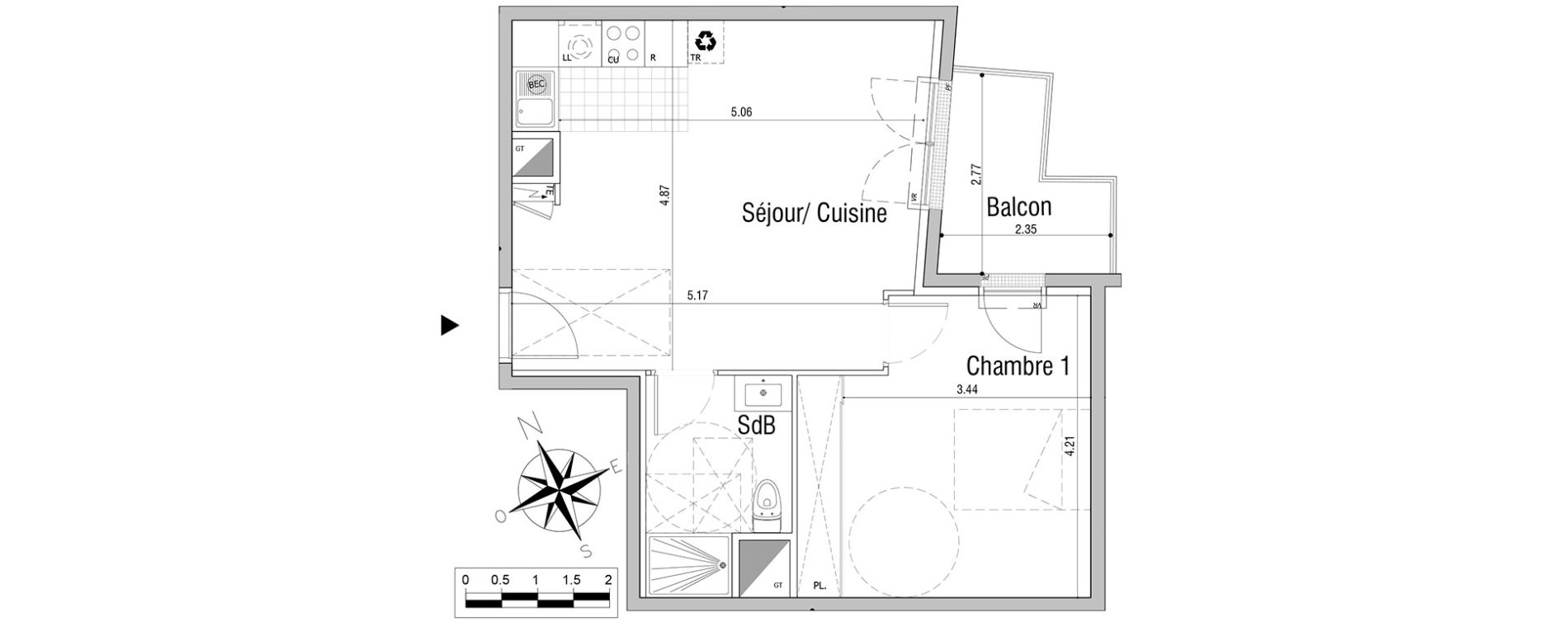 Appartement T2 de 48,01 m2 &agrave; Sannois Centre
